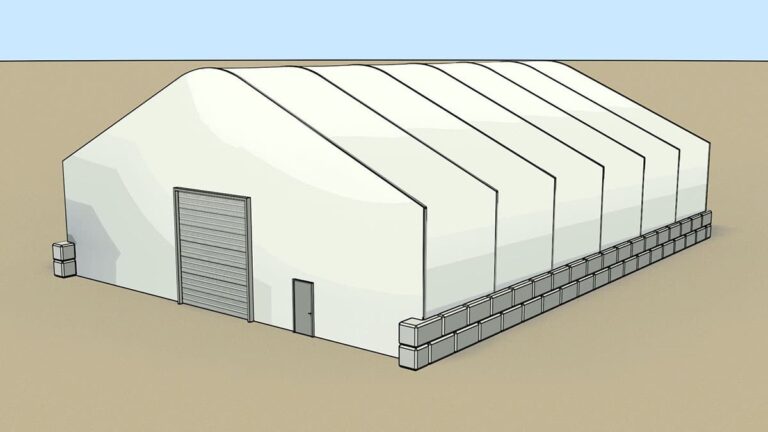 ballast blocks foundation for cloth building