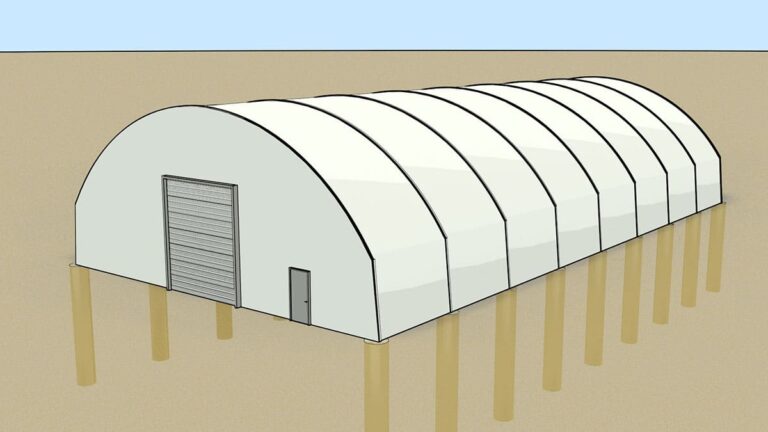 poured in place piers foundation for canvas buildings