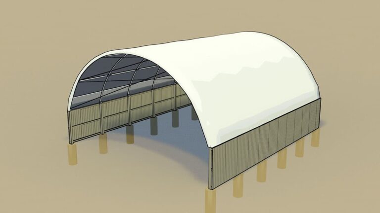 wood post foundation for canvas buildings